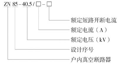 ZN85-40.5/1250型號(hào)說明